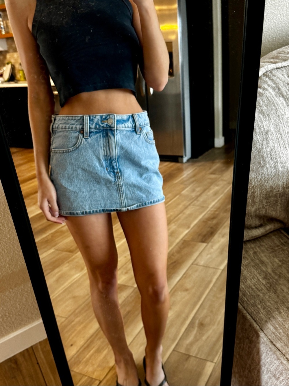 Pacsun Mid Rise Jean Mini Skirt - Picture 4 of 5